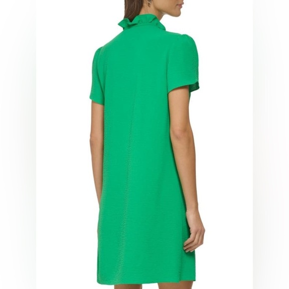 DKNY Vibrant Green Mock Turtleneck Envelope Sleeve Minidress - Picture 7 of 7